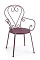 Scaun pentru gradina Etienne, Bizzotto, 49x49x89 cm, otel, invelis e-coating, finisaj mat, bordo