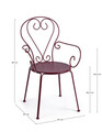 Scaun pentru gradina Etienne, Bizzotto, 49x49x89 cm, otel, invelis e-coating, finisaj mat, bordo