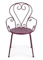 Scaun pentru gradina Etienne, Bizzotto, 49x49x89 cm, otel, invelis e-coating, finisaj mat, bordo