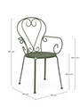 Scaun pentru gradina Etienne, Bizzotto, 49x49x89 cm, otel, invelis e-coating, finisaj mat, verde forest