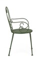 Scaun pentru gradina Etienne, Bizzotto, 49x49x89 cm, otel, invelis e-coating, finisaj mat, verde forest