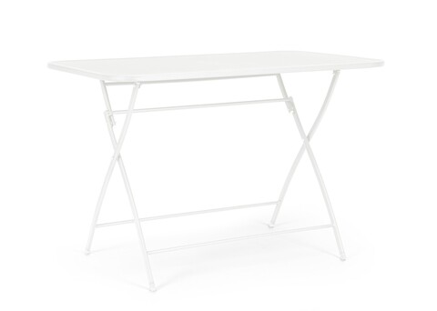 Masa pentru gradina Yvonne, Bizzotto, pliabila, 110x70x72 cm, otel, invelis e-coating, finisaj mat, alb