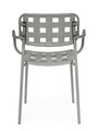 Scaun pentru gradina Clover, Bizzotto, 52x54x80 cm, otel tratat pentru exterior, gri