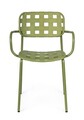 Scaun pentru gradina Clover, Bizzotto, 52x54x80 cm, otel tratat pentru exterior, verde turtle