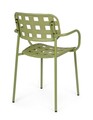 Scaun pentru gradina Clover, Bizzotto, 52x54x80 cm, otel tratat pentru exterior, verde turtle