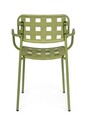 Scaun pentru gradina Clover, Bizzotto, 52x54x80 cm, otel tratat pentru exterior, verde turtle