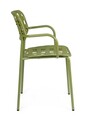 Scaun pentru gradina Clover, Bizzotto, 52x54x80 cm, otel tratat pentru exterior, verde turtle