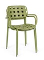 Scaun pentru gradina Clover, Bizzotto, 52x54x80 cm, otel tratat pentru exterior, verde turtle