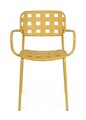 Scaun pentru gradina Clover, Bizzotto, 52x54x80 cm, otel tratat pentru exterior, ocru