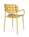 Scaun pentru gradina Clover, Bizzotto, 52x54x80 cm, otel tratat pentru exterior, ocru
