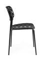 Scaun pentru gradina Clover, Bizzotto, 52x40x80 cm, otel tratat pentru exterior, negru