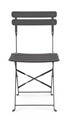 Scaun pentru gradina Yasmin, Bizzotto, pliabil, 42x48x81 cm, otel, invelis e-coating, finisaj mat, gri carbune