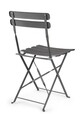 Scaun pentru gradina Yasmin, Bizzotto, pliabil, 42x48x81 cm, otel, invelis e-coating, finisaj mat, gri carbune