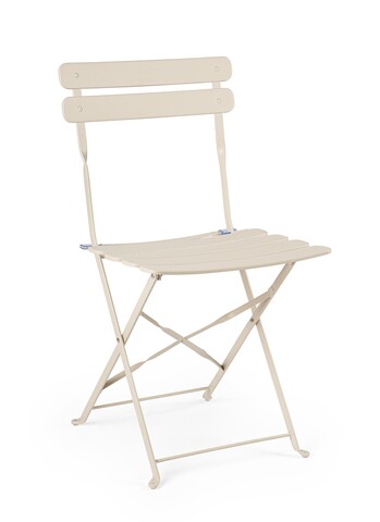 Scaun pentru gradina Yasmin, Bizzotto, pliabil, 42x48x81 cm, otel, invelis e-coating, finisaj mat, sampanie