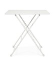 Masa pentru gradina Yasmin, Bizzotto, pliabila, 50x70x71 cm, otel, invelis e-coating, finisaj mat, alb