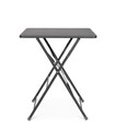 Masa pentru gradina Yasmin, Bizzotto, pliabila, 60x60x71 cm, otel, invelis e-coating, finisaj mat, gri carbune