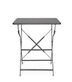 Masa pentru gradina Yasmin, Bizzotto, pliabila, 60x60x71 cm, otel, invelis e-coating, finisaj mat, gri carbune