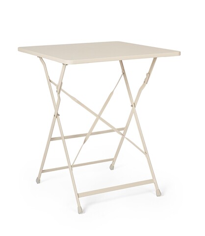 Masa pentru gradina Yasmin, Bizzotto, pliabila, 60x60x71 cm, otel, invelis e-coating, finisaj mat, sampanie