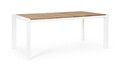 Masa pentru gradina Cameron, Bizzotto, 180x90x75 cm, aluminiu/lemn de tec, alb