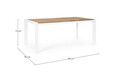 Masa pentru gradina Cameron, Bizzotto, 180x90x75 cm, aluminiu/lemn de tec, alb