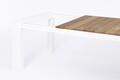 Masa extensibila pentru gradina/terasa Cameron, Bizzotto, 253 - 319 - 384 x 110 x 75 cm, aluminiu/lemn de tec, alb/natural