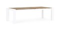 Masa extensibila pentru gradina/terasa Cameron, Bizzotto, 253 - 319 - 384 x 110 x 75 cm, aluminiu/lemn de tec, alb/natural