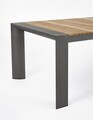 Masa extensibila pentru gradina/terasa Cameron, Bizzotto, 228-294 x 100 x 75 cm, aluminiu/lemn de tec, gri carbune/natural