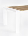 Masa extensibila pentru gradina/terasa Cameron, Bizzotto, 228-294 x 100 x 75 cm, aluminiu/lemn de tec, alb