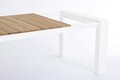 Masa extensibila pentru gradina/terasa Cameron, Bizzotto, 228-294 x 100 x 75 cm, aluminiu/lemn de tec, alb