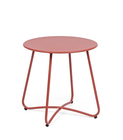 Masuta de cafea pentru gradina/terasa Austin, Bizzotto, D45x45 cm, otel, invelis e-coating, finisaj mat, teracota