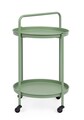 Carucior servire pentru gradina/terasa Austin, Bizzotto, D44.5x70 cm, otel, invelis e-coating, finisaj mat, verde sage