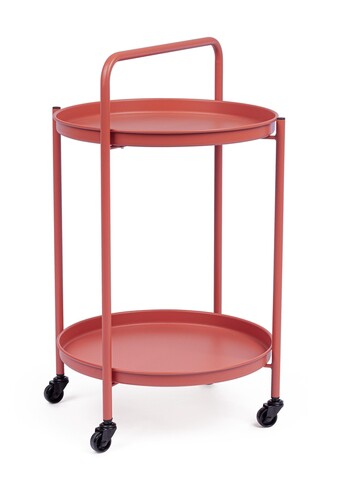 Carucior servire pentru gradina/terasa Austin, Bizzotto, D44.5x70 cm, otel, invelis e-coating, finisaj mat, teracota