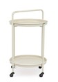 Carucior servire pentru gradina/terasa Austin, Bizzotto, D44.5x70 cm, otel, invelis e-coating, finisaj mat, crem