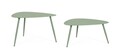 Set 2 masute de cafea pentru gradina/terasa Yvonne, Bizzotto, 77.5x73.5x45 cm, otel, invelis e-coating, finisaj mat, verde sage