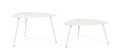 Set 2 masute de cafea pentru gradina/terasa Yvonne, Bizzotto, 77.5x73.5x45 cm, otel, invelis e-coating, finisaj mat, alb