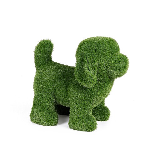 Figurina din iarba artificiala Dog, Bizzotto, 65x34x58 cm, polietilena, verde