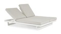 Sezlong cu perne 2 locuri Infinity, Bizzotto, 195x142x95 cm, aluminiu/tesatura impermeabila Ofelin, alb