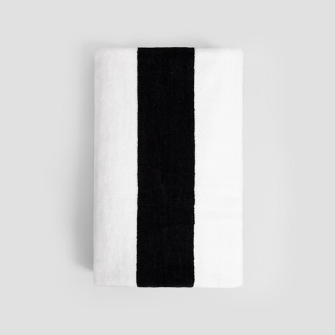 Prosop de plaja Lawena, Homla, 100x150 cm, bumbac, alb/negru