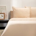 Lenjerie de pat King Size, Nerinia, Homla, 3 piese, 200x220 cm, bumbac, bej