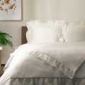 Lenjerie de pat dubla Morain, Homla, 3 piese, 160x200 cm, microfibra din poliester, alb