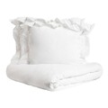 Lenjerie de pat King Size, Morain, Homla, 3 piese, 200x220 cm, microfibra din poliester, alb