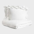 Lenjerie de pat King Size, Morain, Homla, 3 piese, 200x220 cm, microfibra din poliester, alb