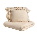 Lenjerie de pat dubla Morain, Homla, 3 piese, 160x200 cm, microfibra din poliester, bej