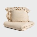Lenjerie de pat dubla Morain, Homla, 3 piese, 160x200 cm, microfibra din poliester, bej