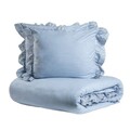 Lenjerie de pat King Size, Morain, Homla, 3 piese, 200x220 cm, microfibra din poliester, albastru