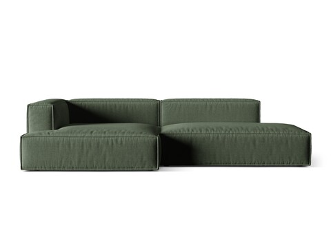 Coltar modular stanga 4 locuri, Nuria-215, Micadoni Home, 312x147x72 cm, tesatura structurata chenille, verde moss