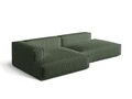 Coltar modular stanga 4 locuri, Nuria-215, Micadoni Home, 312x147x72 cm, tesatura structurata chenille, verde moss