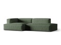 Coltar modular stanga 4 locuri, Nuria-215, Micadoni Home, 312x147x72 cm, tesatura structurata chenille, verde moss