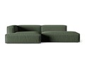 Coltar modular stanga 4 locuri, Nuria-215, Micadoni Home, 312x147x72 cm, tesatura structurata chenille, verde moss