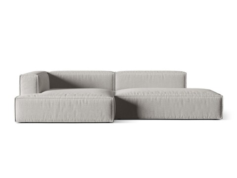 Coltar modular stanga 4 locuri, Nuria-215, Micadoni Home, 312x147x72 cm, tesatura structurata chenille, gri deschis
